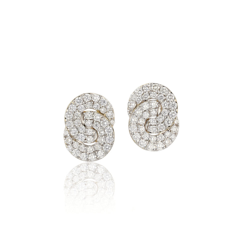 Phillips House Diamond Mini Double Interlocking Stud Earrings