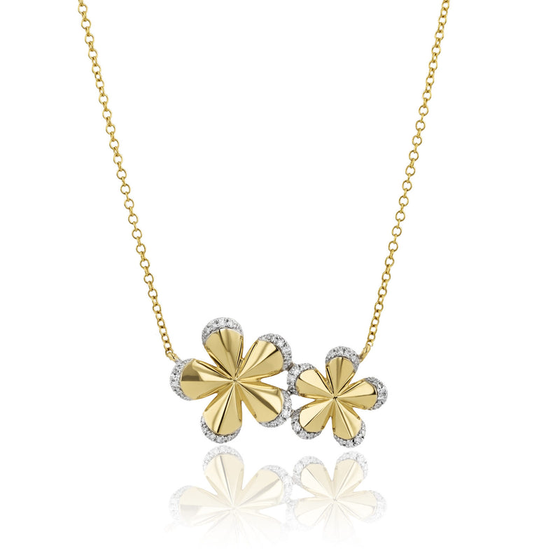 Phillips House Pave Edge Forget-Me-Not Double Necklace