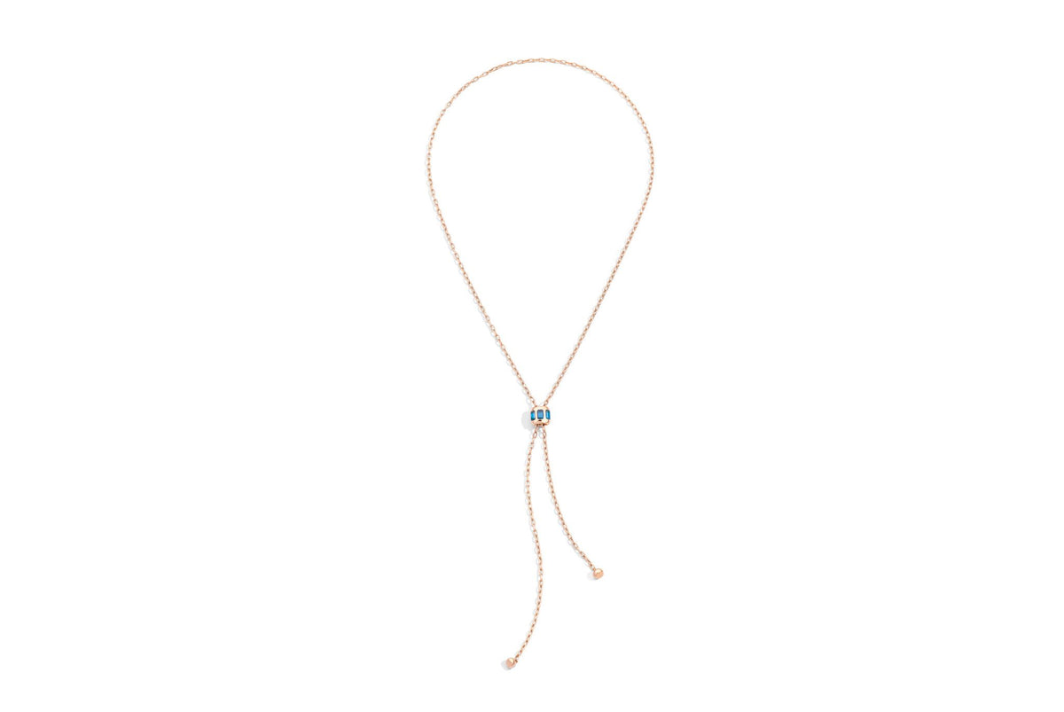 Pomellato London Blue Topaz Iconica Lariat Necklace