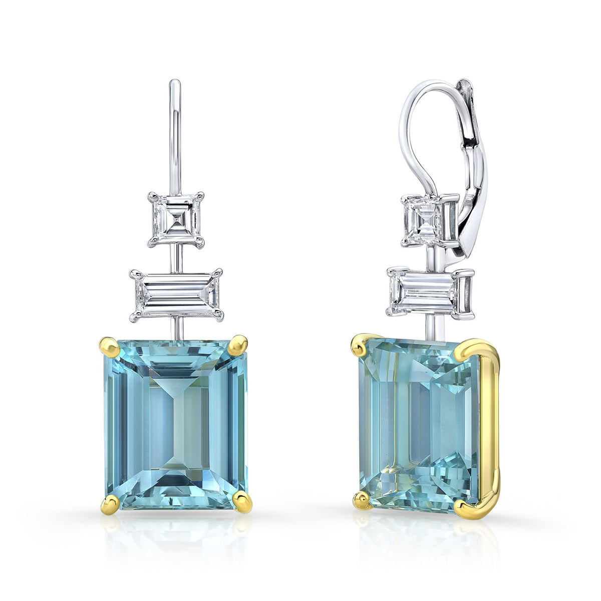 Rahaminov Diamonds Aquamarine Drop Earrings