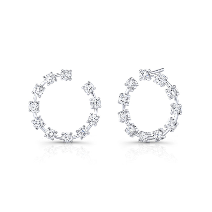 Rahaminov Diamonds Circle Bar Hoops