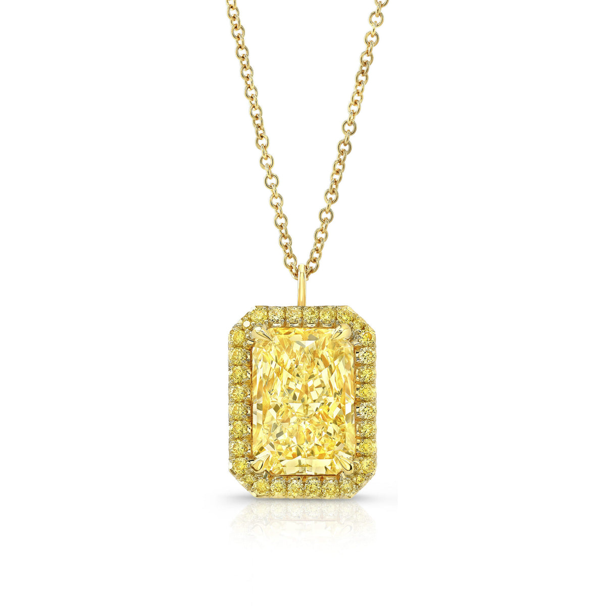 Rahaminov Diamonds Radiant Halo Necklace