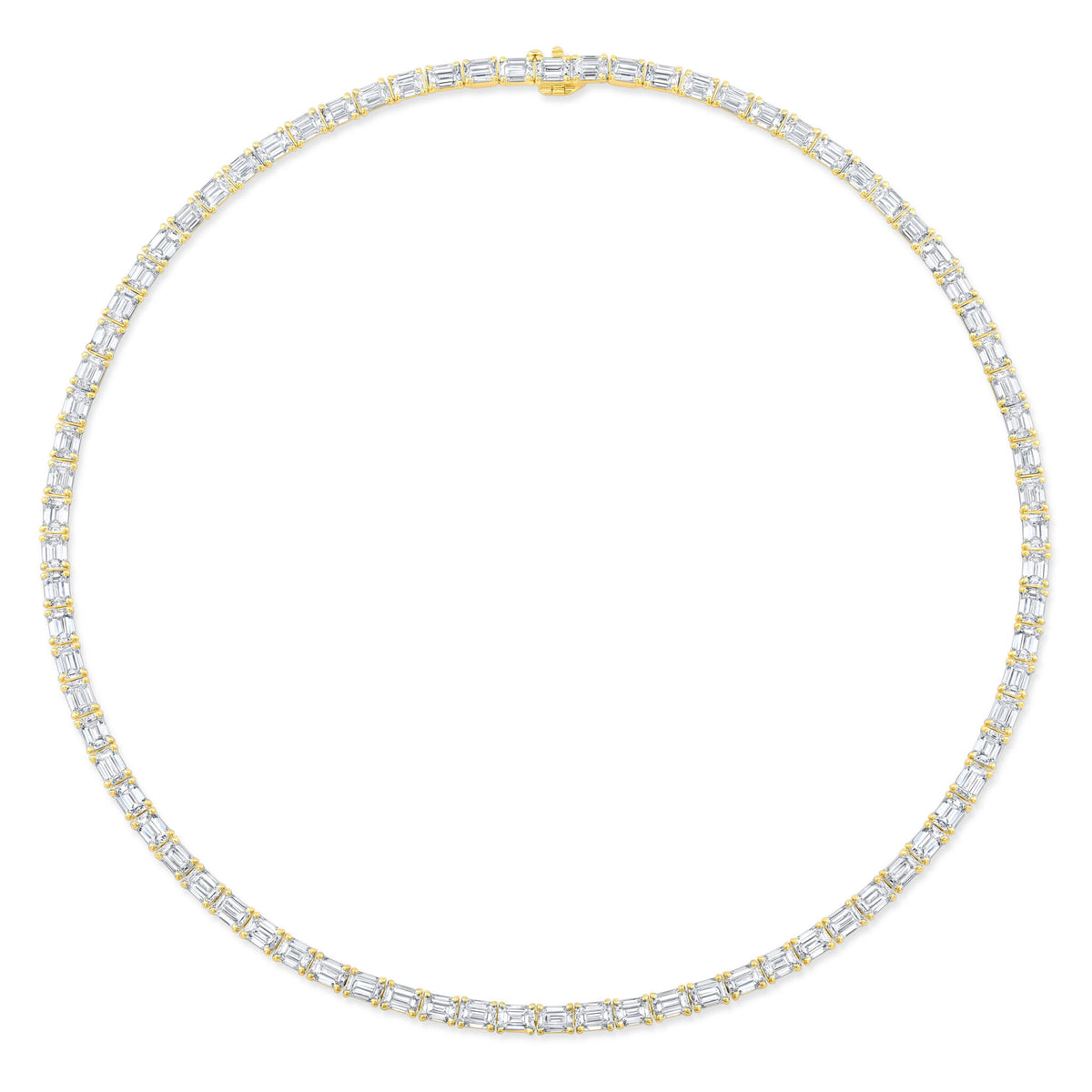 Rahaminov Diamonds Emerald Cut Line Necklace