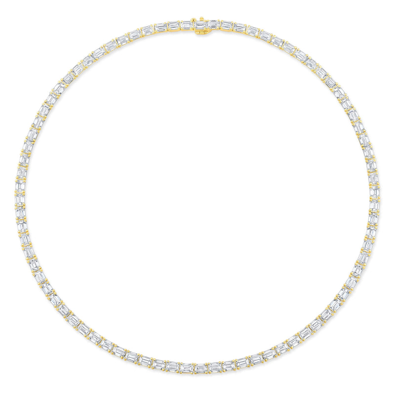 Rahaminov Diamonds Emerald Cut Line Necklace