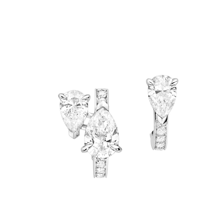 Repossi 3 Pear Cut Diamond Serti Sur Vide Earring
