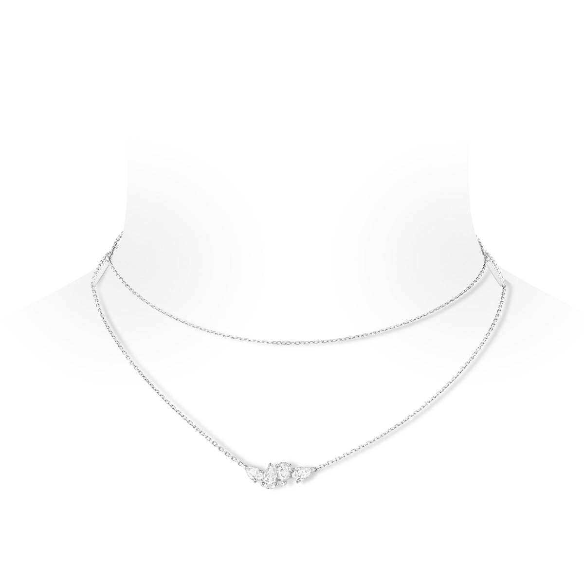 Repossi Pear Cut Diamond Serti Sur Vide Necklace