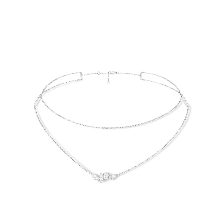 Repossi Pear Cut Diamond Serti Sur Vide Necklace