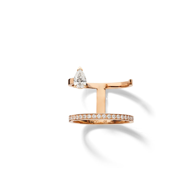 Repossi Pink Gold Diamond Serti Sur Vide Ring