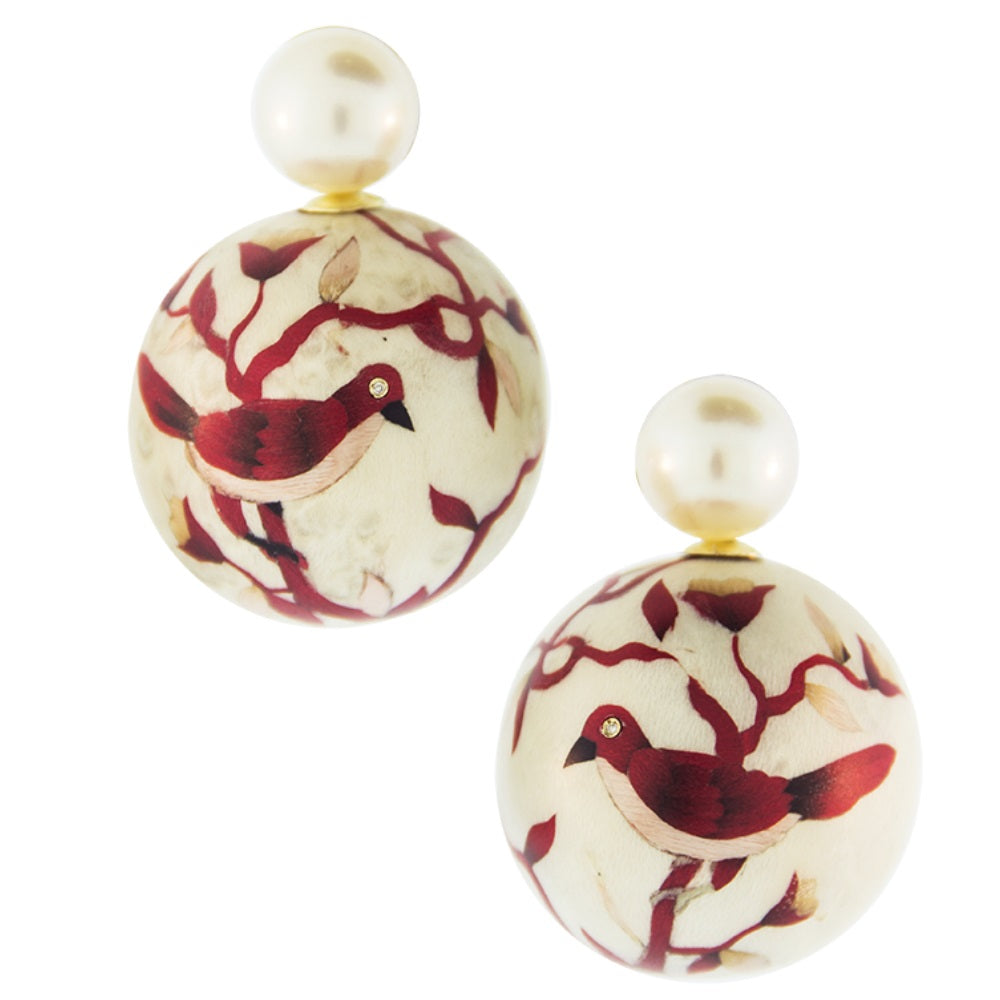 Silvia Furmanovich Red White Drop Earrings