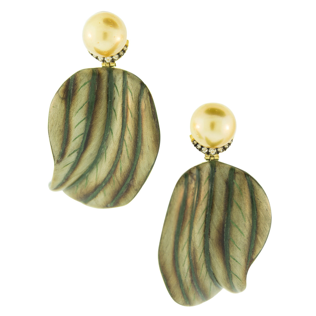 Silvia Furmanovich Marquetry Leaf Earrings
