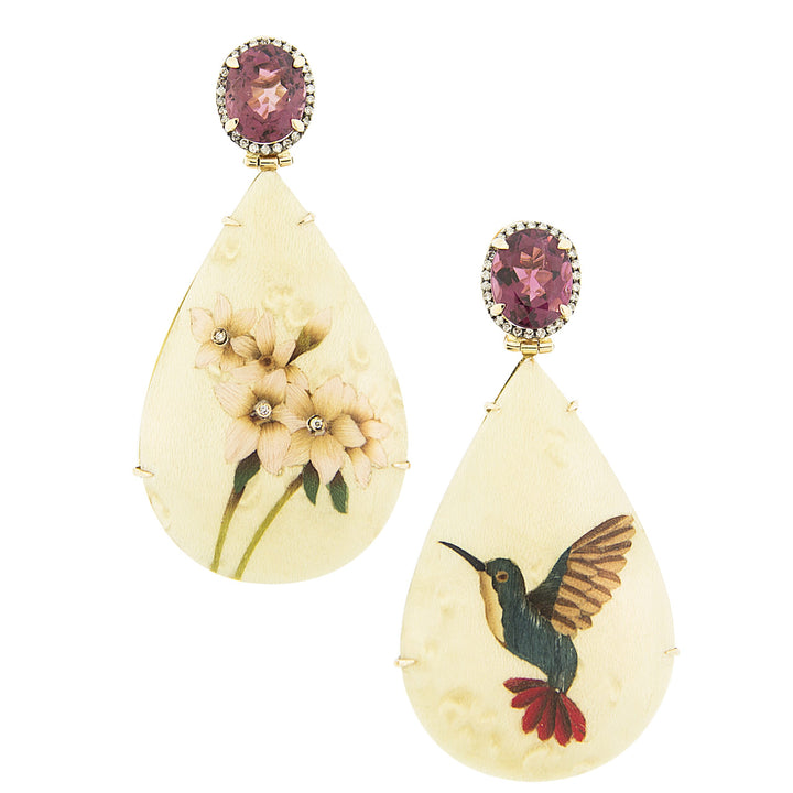 Silvia Furmanovich Marquetry Pink Tourmaline Earrings
