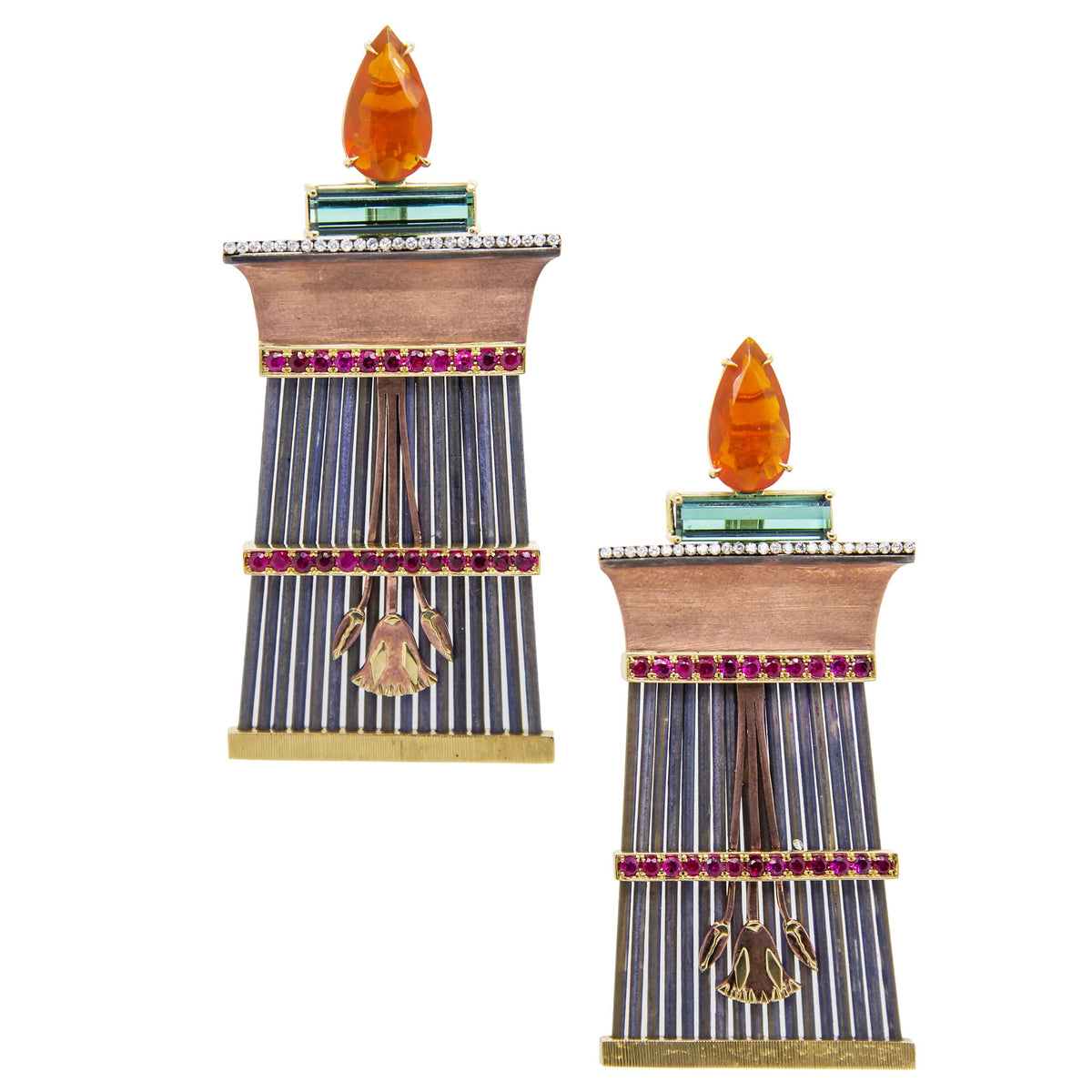 Silvia Furmanovich Egypt Marquetry Earrings