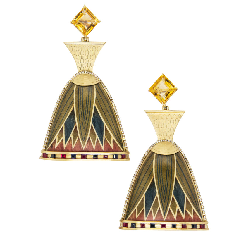 Silvia Furmanovich Egypt Marquetry Earrings