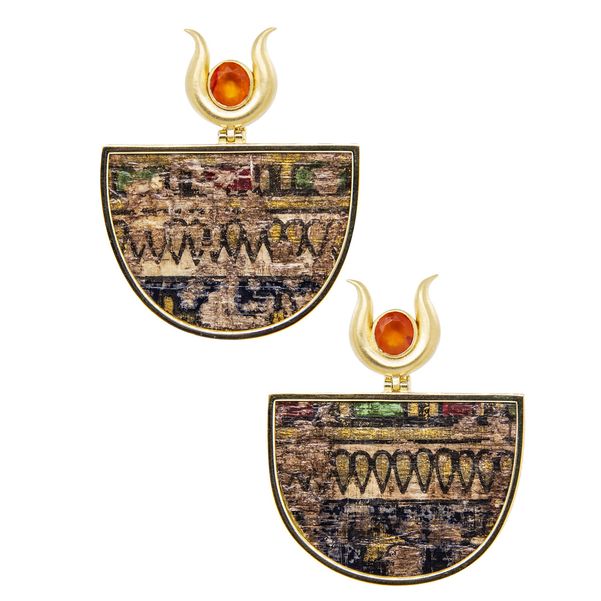 Silvia Furmanovich Egypt Half Oval Drop Earrings