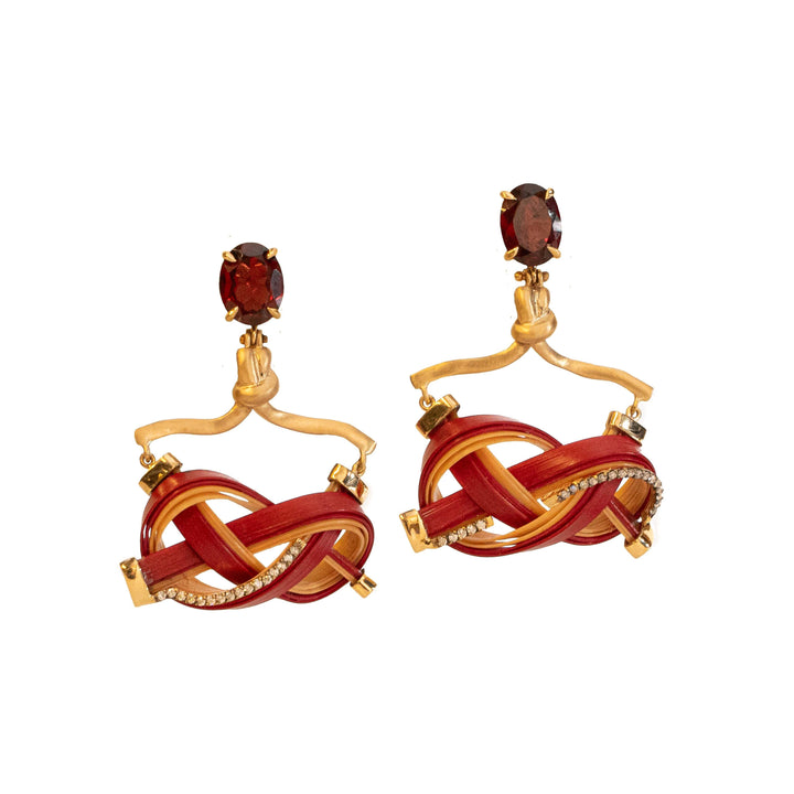 Silvia Furmanovich Bamboo Garnet Earrings
