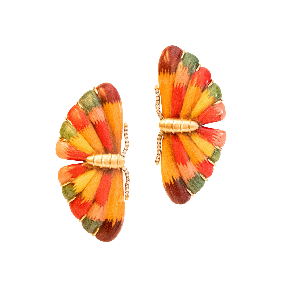 Silvia Furmanovich Orange Butterfly Earrings
