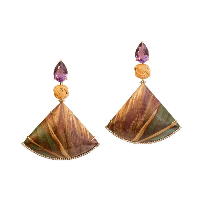 Silvia Furmanovich Amethyst Marquetry Earrings