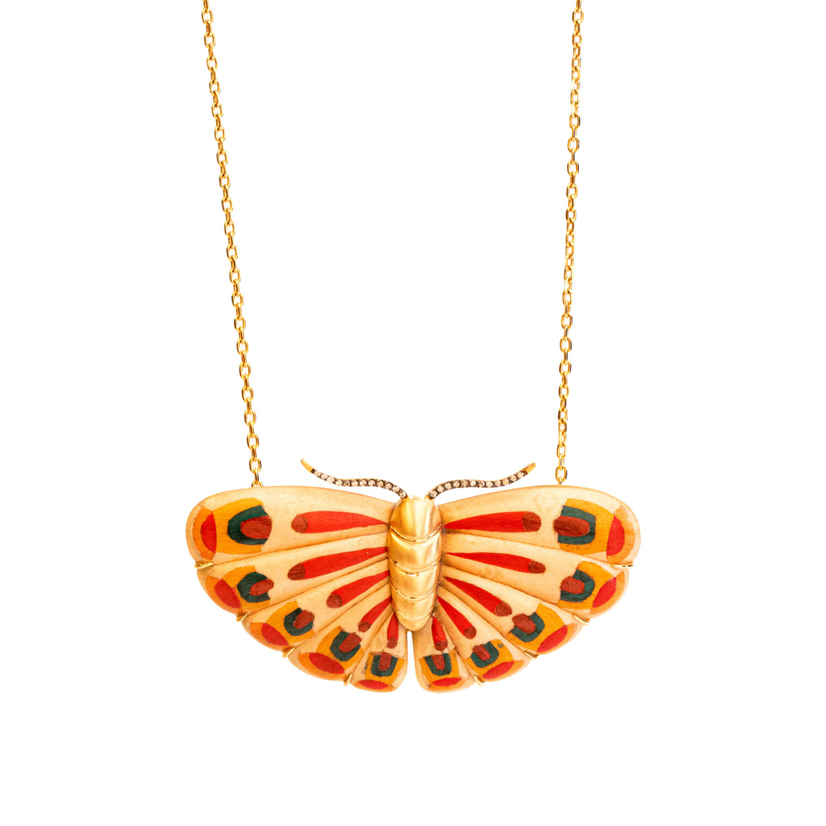Silvia Furmanovich Marquetry Butterfly Necklace