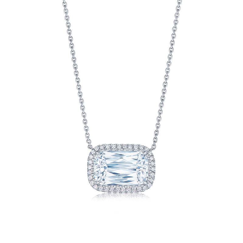 Kwiat Ashoka Diamond East-West Pendant Necklace in Platinum, 3.72 Carats