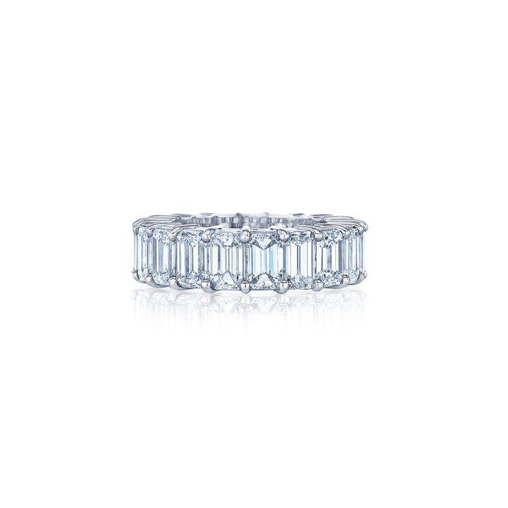 Kwiat Eternity Wedding Ring with Emerald-Cut Diamonds in Platinum, 10.70 Carats