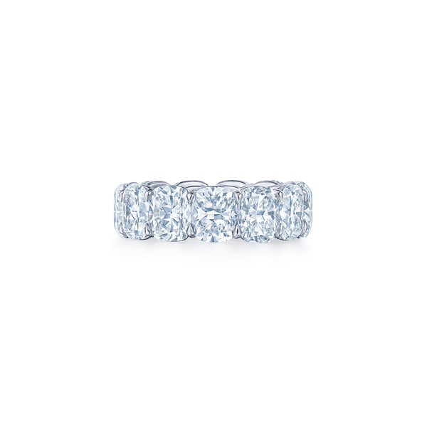Kwiat Eternity Wedding Ring with Kwiat Cushion Diamonds in Platinum, 13.10 Carats