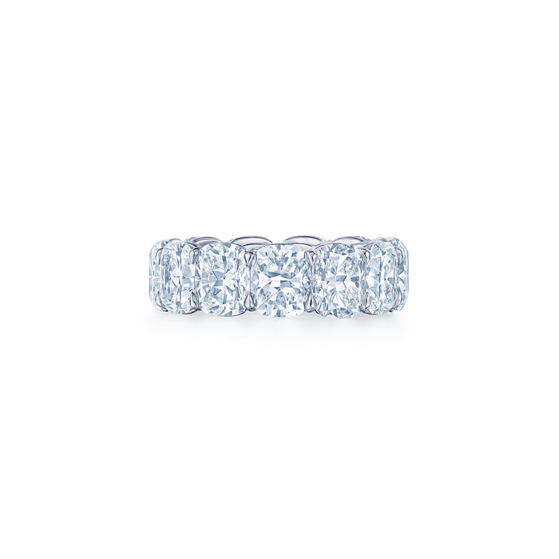 Kwiat Eternity Wedding Ring with Kwiat Cushion Diamonds in Platinum, 13.10 Carats