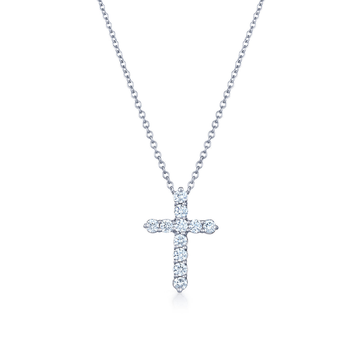 Kwiat Faith Medium Cross Pendant with Diamonds in Platinum