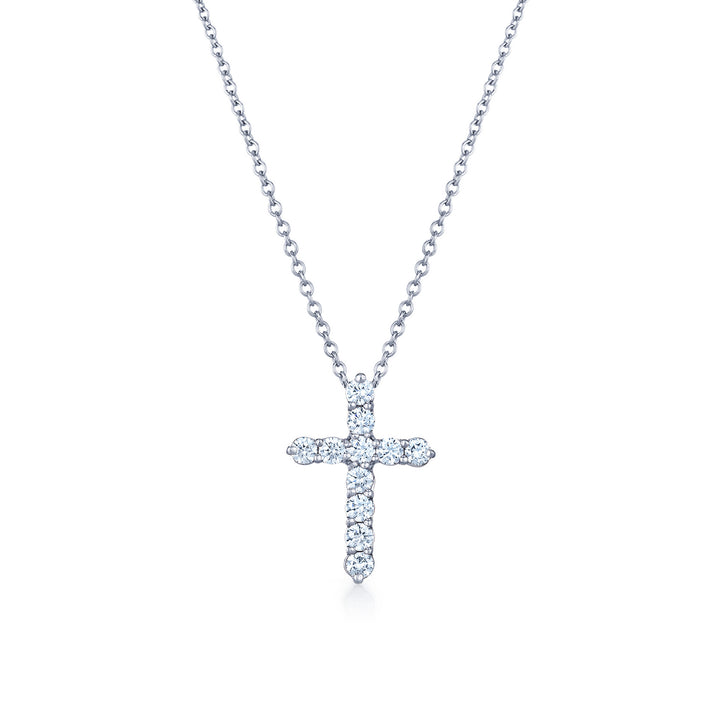 Kwiat Faith Medium Cross Pendant with Diamonds in Platinum