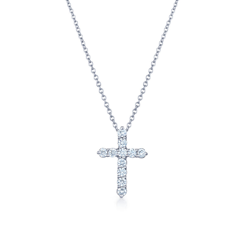 Kwiat Faith Medium Cross Pendant with Diamonds in Platinum