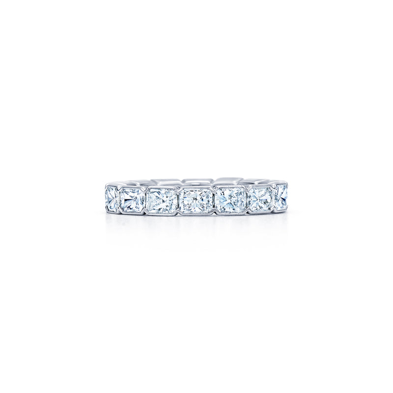 Kwiat Radiant Diamond Semi-Bezel Eternity Band in Platinum, 3.51 Carats