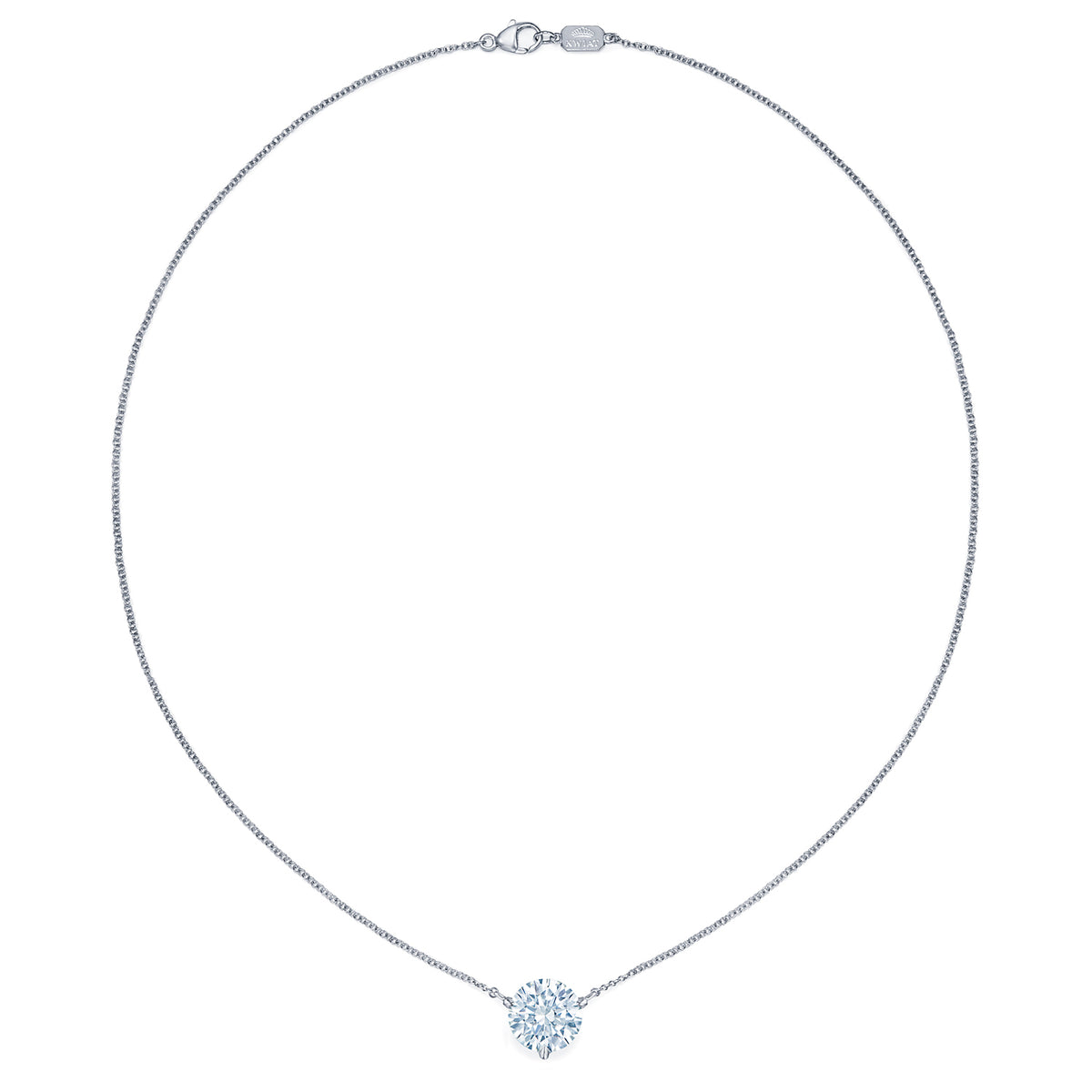 Kwiat Round Brilliant Diamond Solitaire Pendant in Platinum, 3.01 Carats view 2