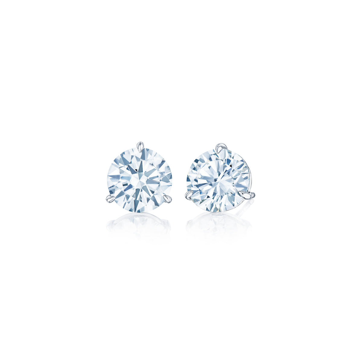 Kwiat Round Brilliant Diamond Stud Earrings in Platinum, 6.01 Carats