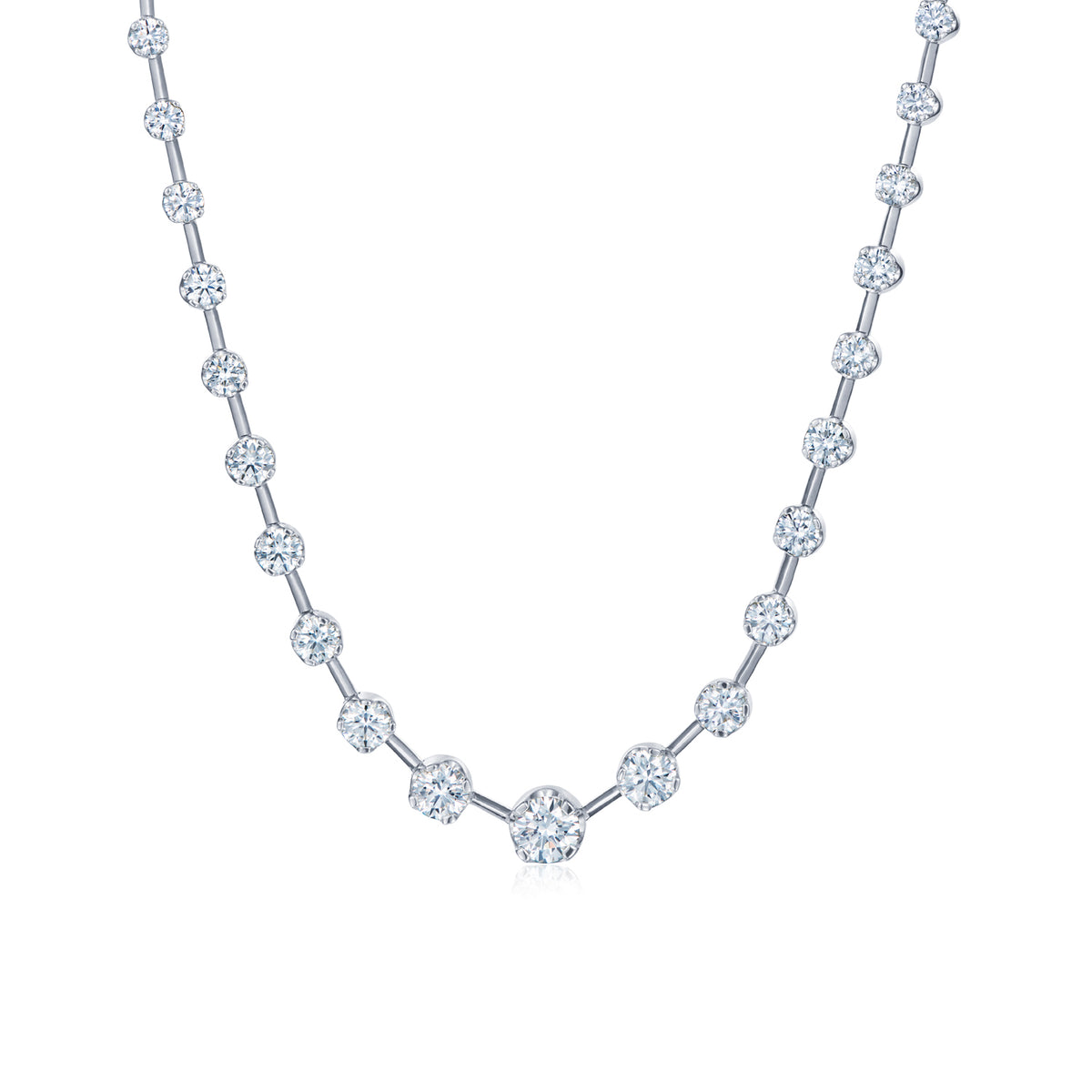 Kwiat Starry Night Graduated Necklace with Diamonds in 18K White Gold