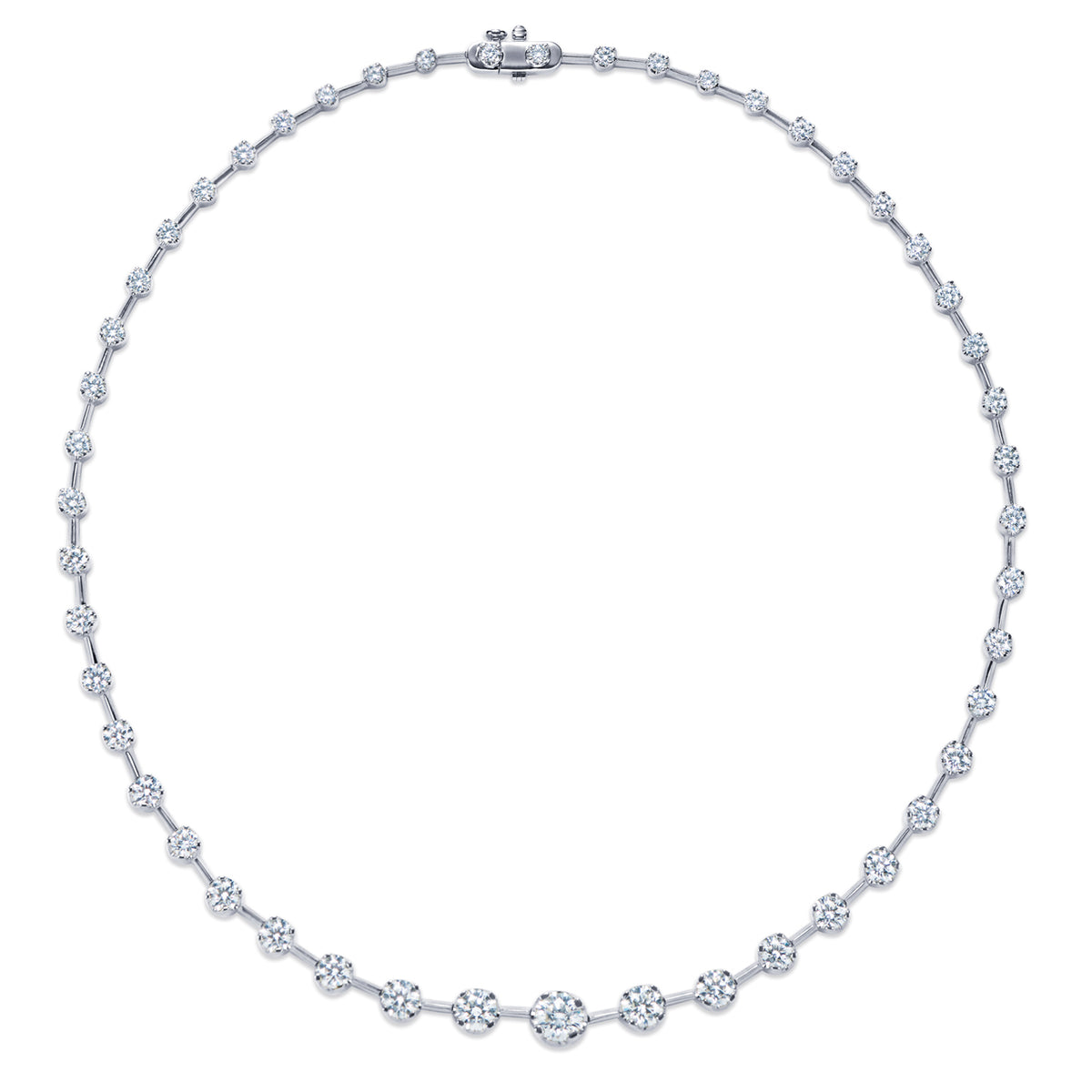 Kwiat Starry Night Graduated Necklace with Diamonds in 18K White Gold view 2