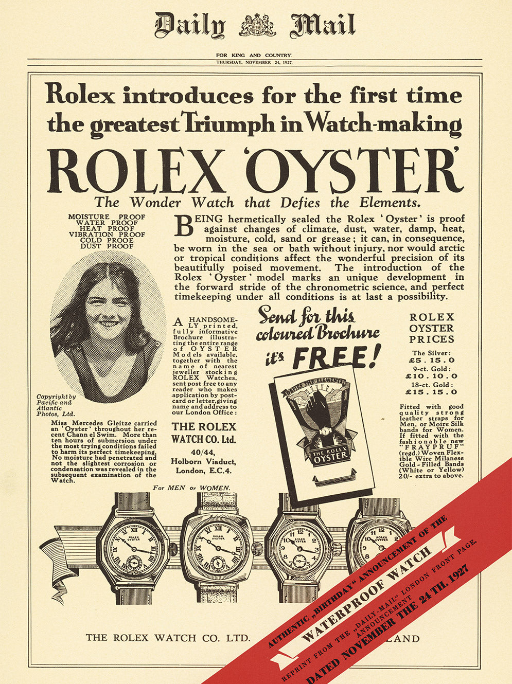 Rolex Oyster story – A collection driven by innovation