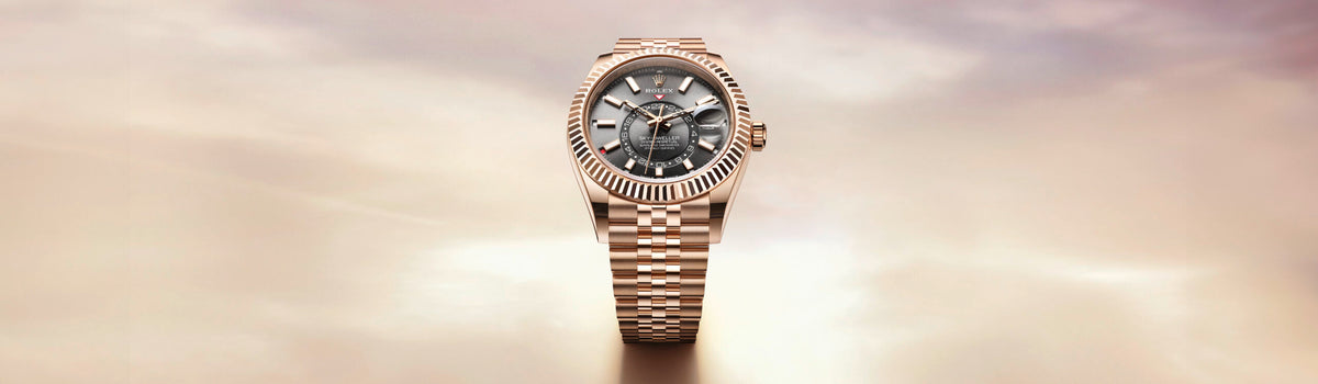 Rolex Sky-Dweller in 18 ct Everose gold with a slate dial and Jubilee bracelet