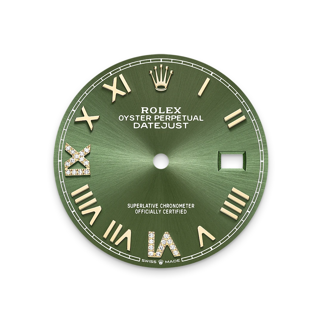 Olive green dial