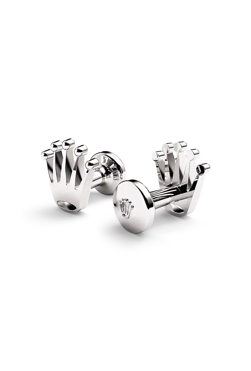 Rolex 'Crown' Cufflinks White gold