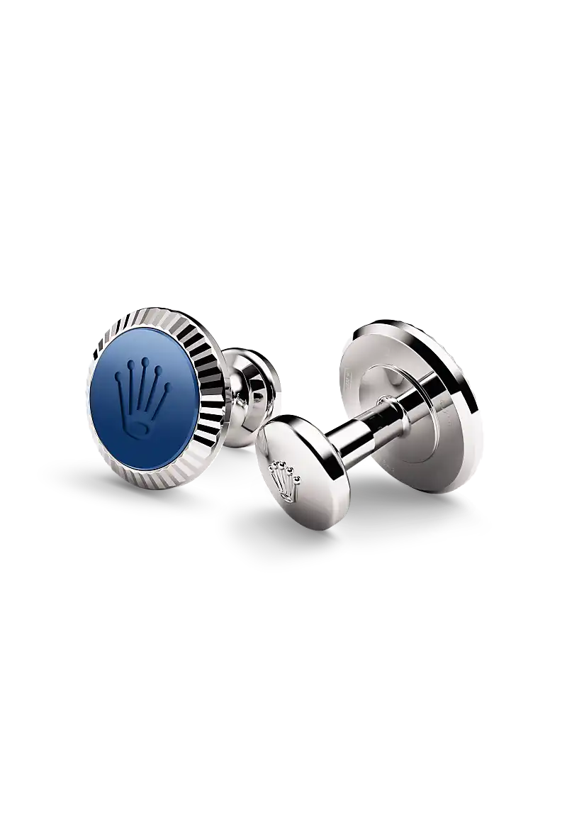 Rolex 'Fluted' Cufflinks White gold and ceramic
